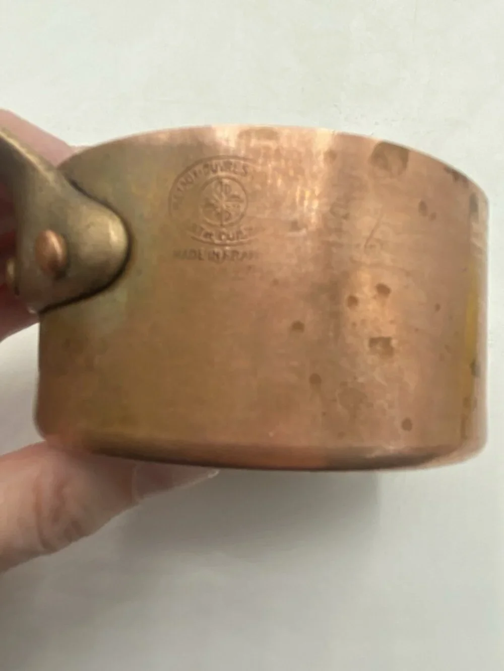 Small Vintage French Copper Pot Les Metaux Ouvres Saucepan Made In France